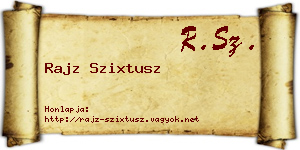 Rajz Szixtusz névjegykártya
